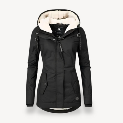Wasserdichte Damenwinterjacke mit Kapuze