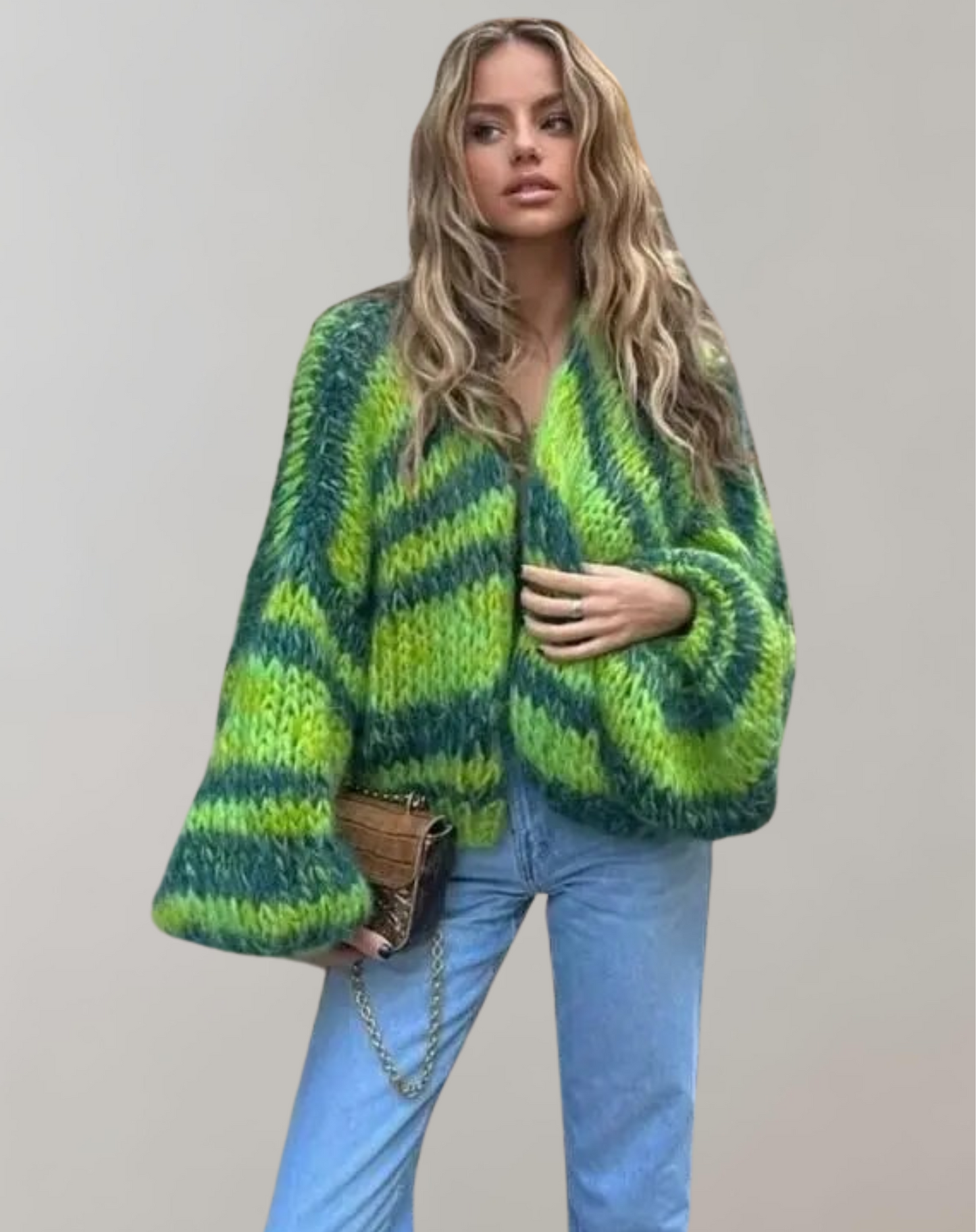 Übergroße Strickjacke Bunt Gemütlich