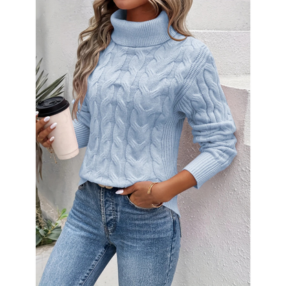 Eleganter Rollkragenpullover Klassisch Stil - IdealeKleiden