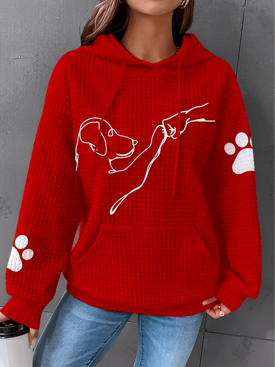 Stylische Damenjacke | Bedrucktes, Weiches Sweatshirt Kapuze