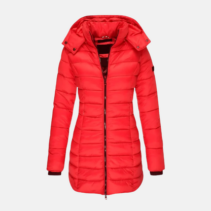 Winterjacke Damen Slim Fit Gepolstert Mit Kapuze