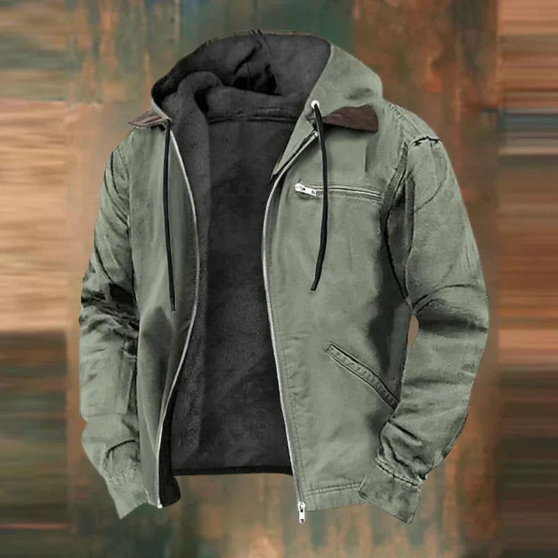 Herrenjacke Mit Reißverschluss Und Kapuze