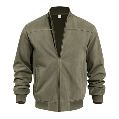 Männer Lederjacke Elegant Wildleder