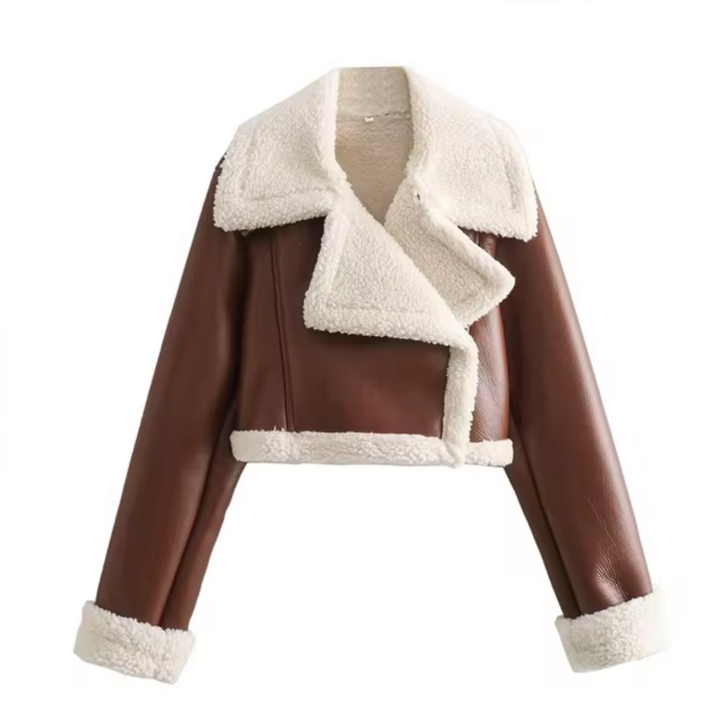 Stylische Lederjacke Damen Kurz
