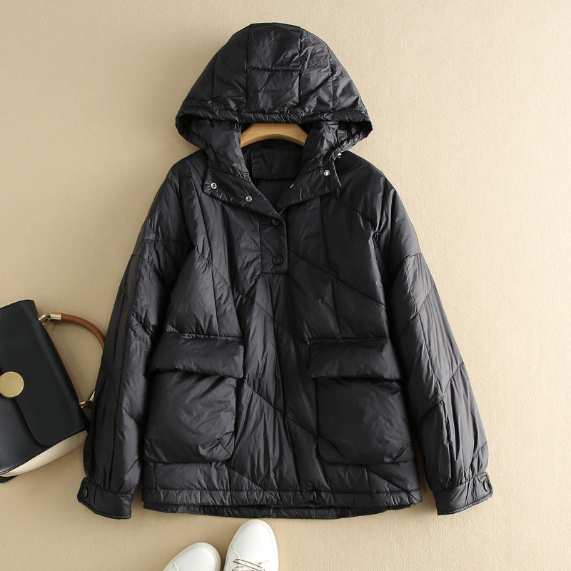 Stylische Daunenjacke Damen Kapuze Farbenfroh