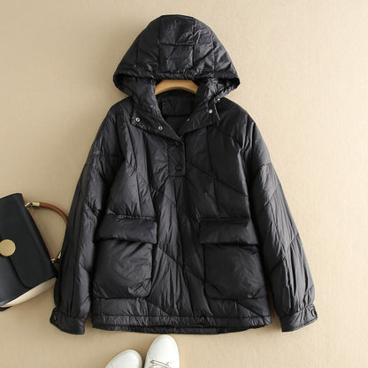 Stylische Daunenjacke Damen Kapuze Farbenfroh