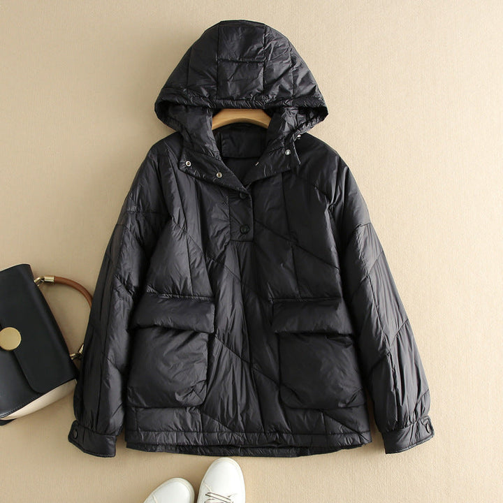 Stylische Daunenjacke Damen Kapuze Farbenfroh