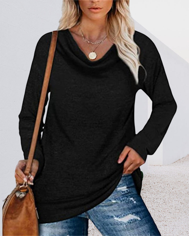 Elegantes Damen-Top Langarm Rundhals