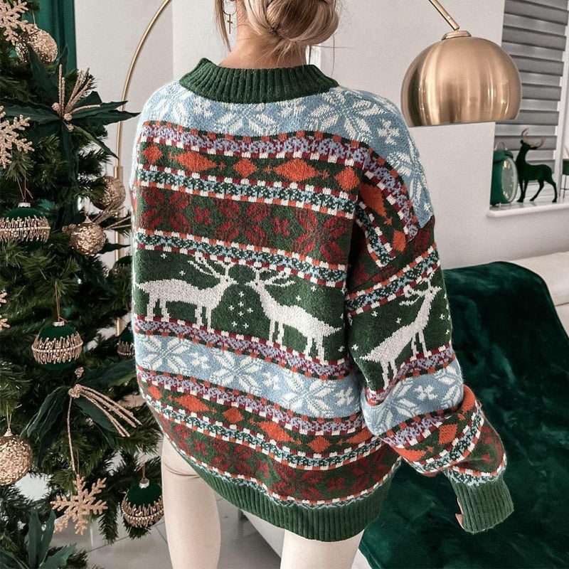Weihnachtspullover Frauen Rollkragen Elegant - IdealeKleiden