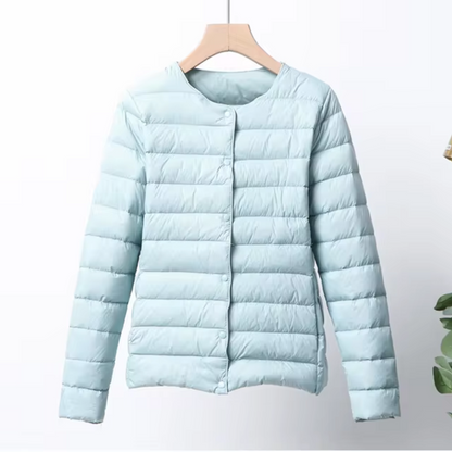 Leichte Damenjacke | Wasserdichte Pufferjacke Ohne Kragen