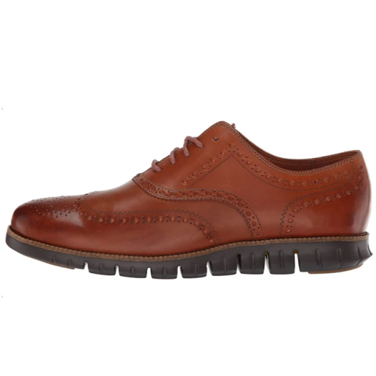 Elegante Herren Schnürschuhe Flügelspitze Braun