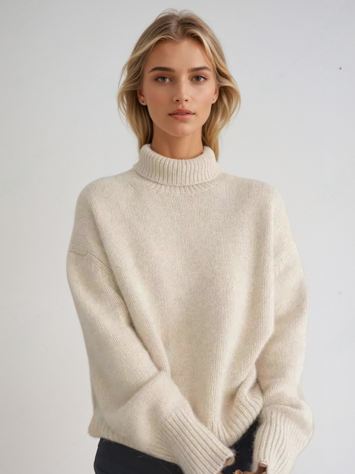 Damen Rollkragenpullover Klassisch Schnitt - IdealeKleiden