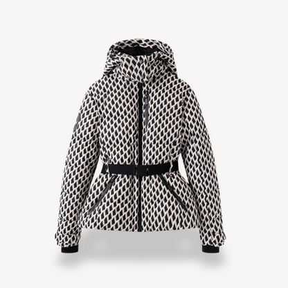 Damen Steppjacke Kapuzenparka mit Gürteltasche
