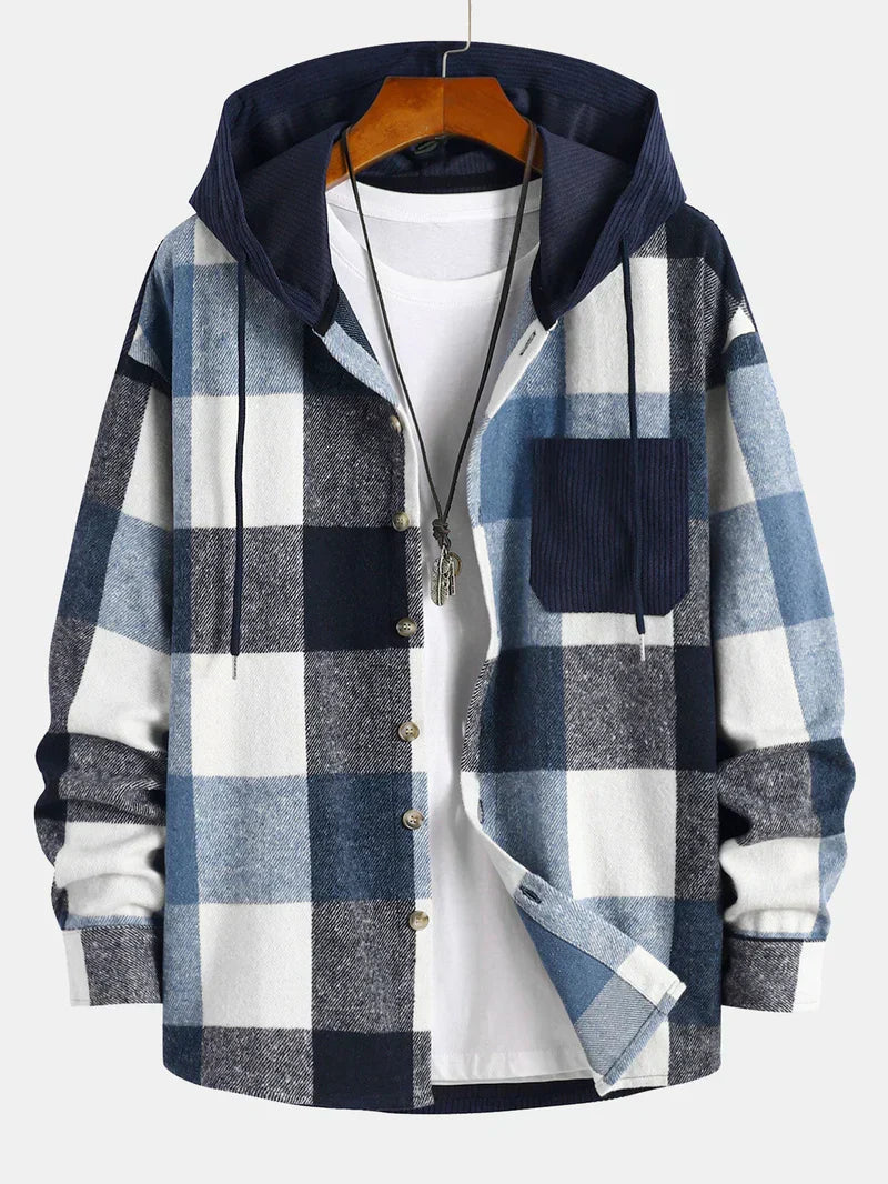 Bequemes Flanellhemd mit Kapuze Relaxed Fit