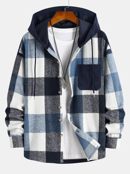Bequemes Flanellhemd mit Kapuze Relaxed Fit