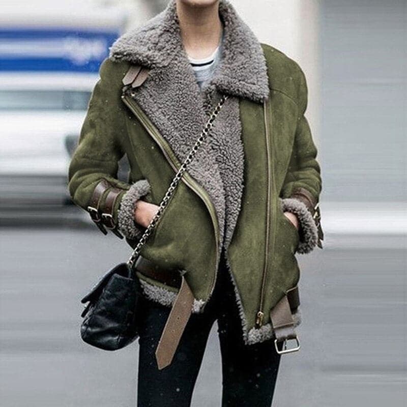 Leder Fliegerjacke Plüschgefüttert Warm