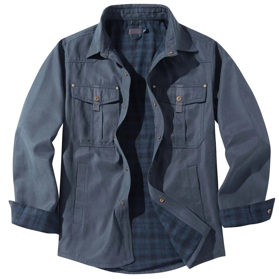 Große Größen Herrenjacke Flanell Karomuster Kapuze