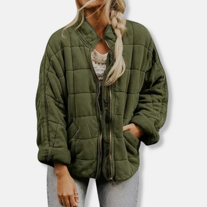 Große Steppjacke Oversized mit Stehkragen