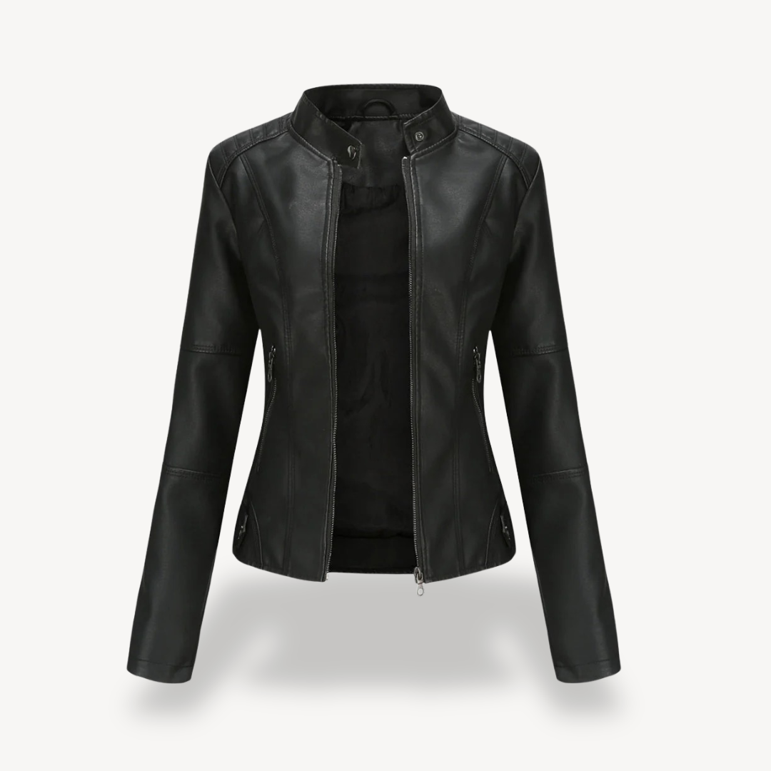 Stylische Damen Lederjacke Biker Stil