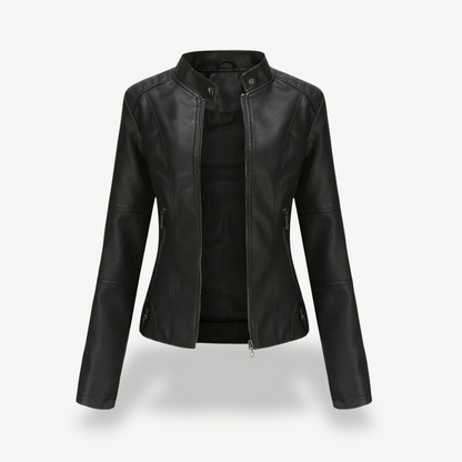 Stylische Damen Lederjacke Biker Stil