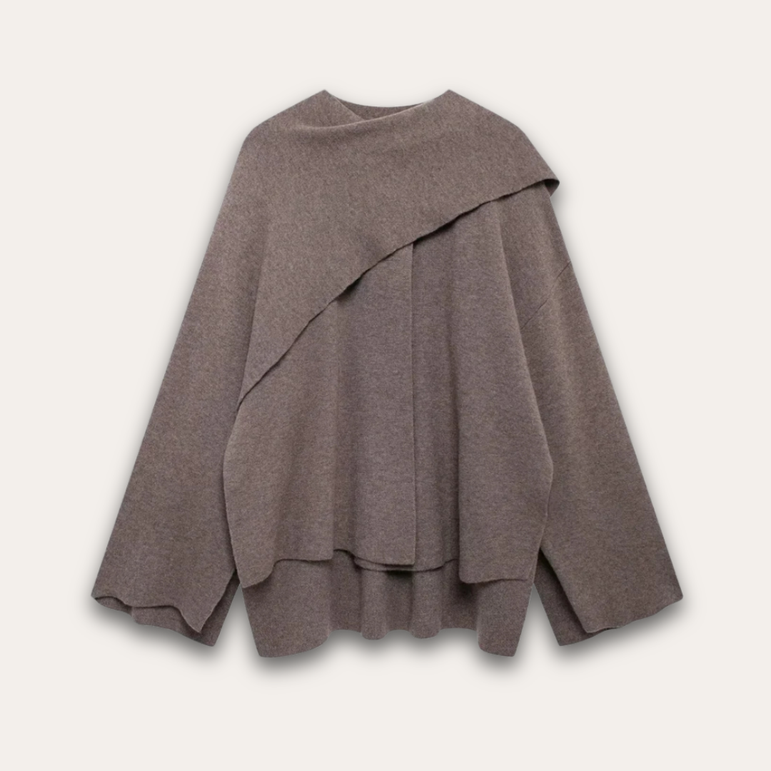 Modischer Poncho Pullover Damen