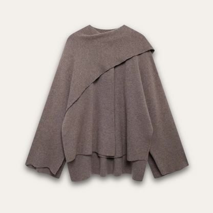 Modischer Poncho Pullover Damen