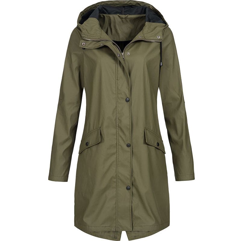 Wasserdichte Damen Regenjacke mit Kapuze