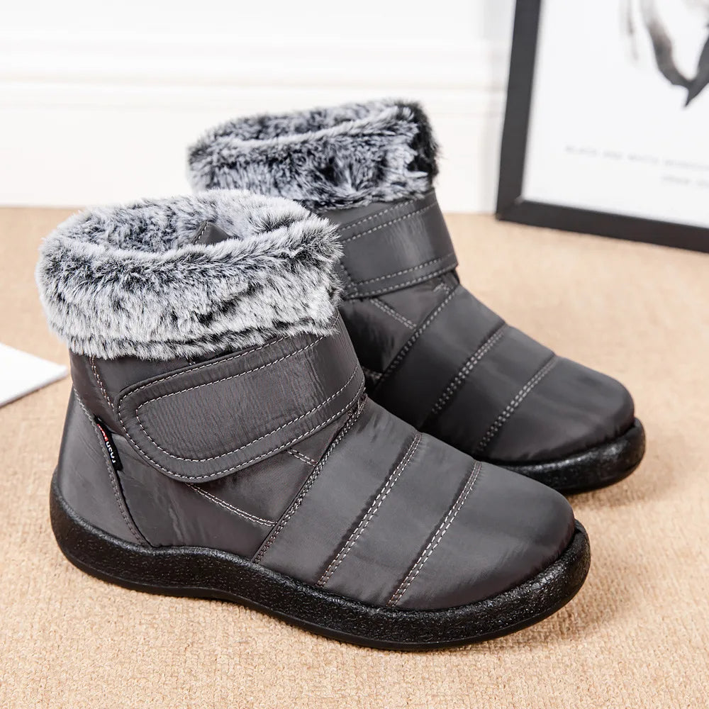 Damen Stiefel Wasserdicht Kaninchenfell Schuhe
