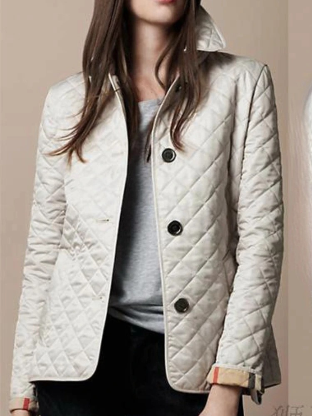 Frauen Steppjacke Modern Umschlagkragen