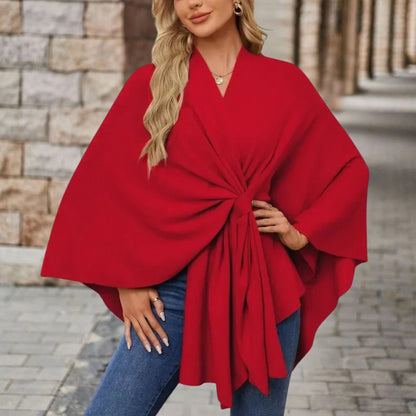 Damen Top mit Cape Effekt und Vorderknoten