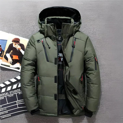 Herren Winterjacke Puffer Kapuze Warm