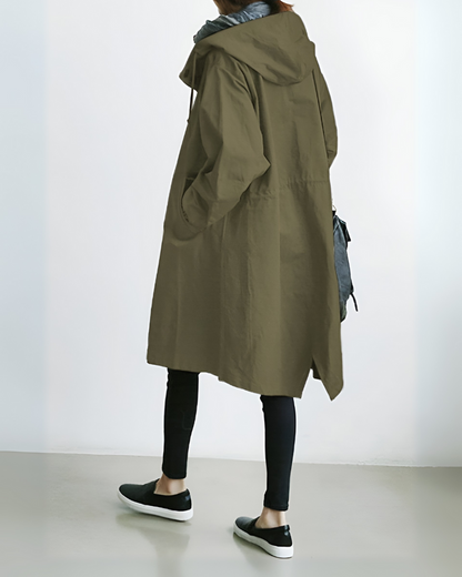 Eleganter Trenchcoat Damen Kapuze