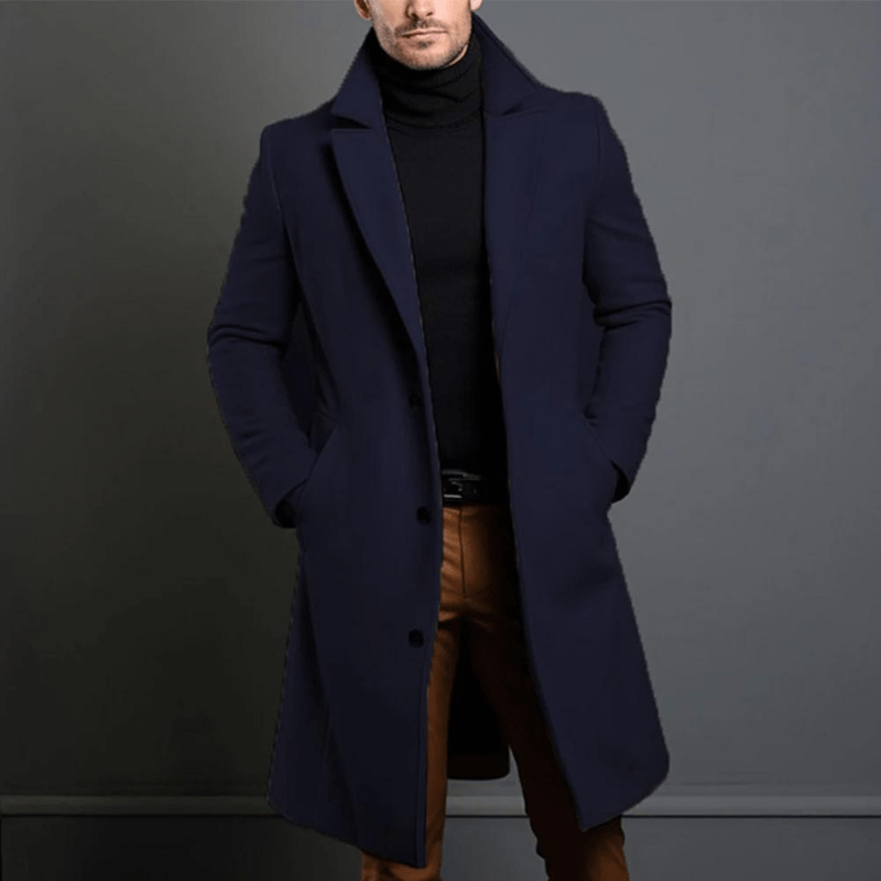 Herren Wintermantel Lang Warm Elegant