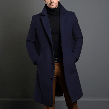 Herren Wintermantel Lang Warm Elegant