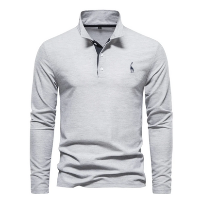 Herren Poloshirt Langarm Klassisch Elegant
