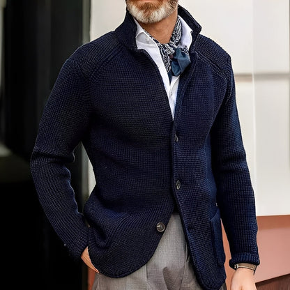 Stylischer Herren Cardigan mit Stehkragen