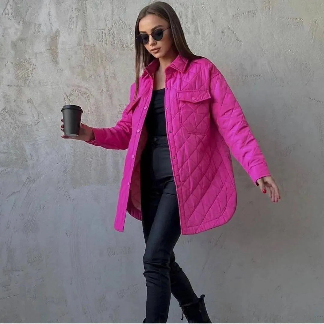 Herbstjacke Stilvoll Damen, Große Taschen Praktisch