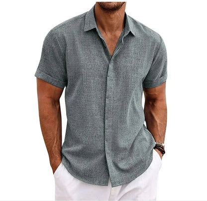 Herrenhemd Baumwolle Leinen Modern Slimfit