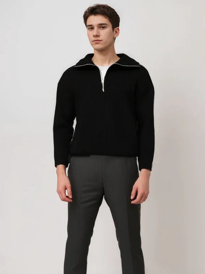 Gestreifter Pullover mit Reißverschluss Modern