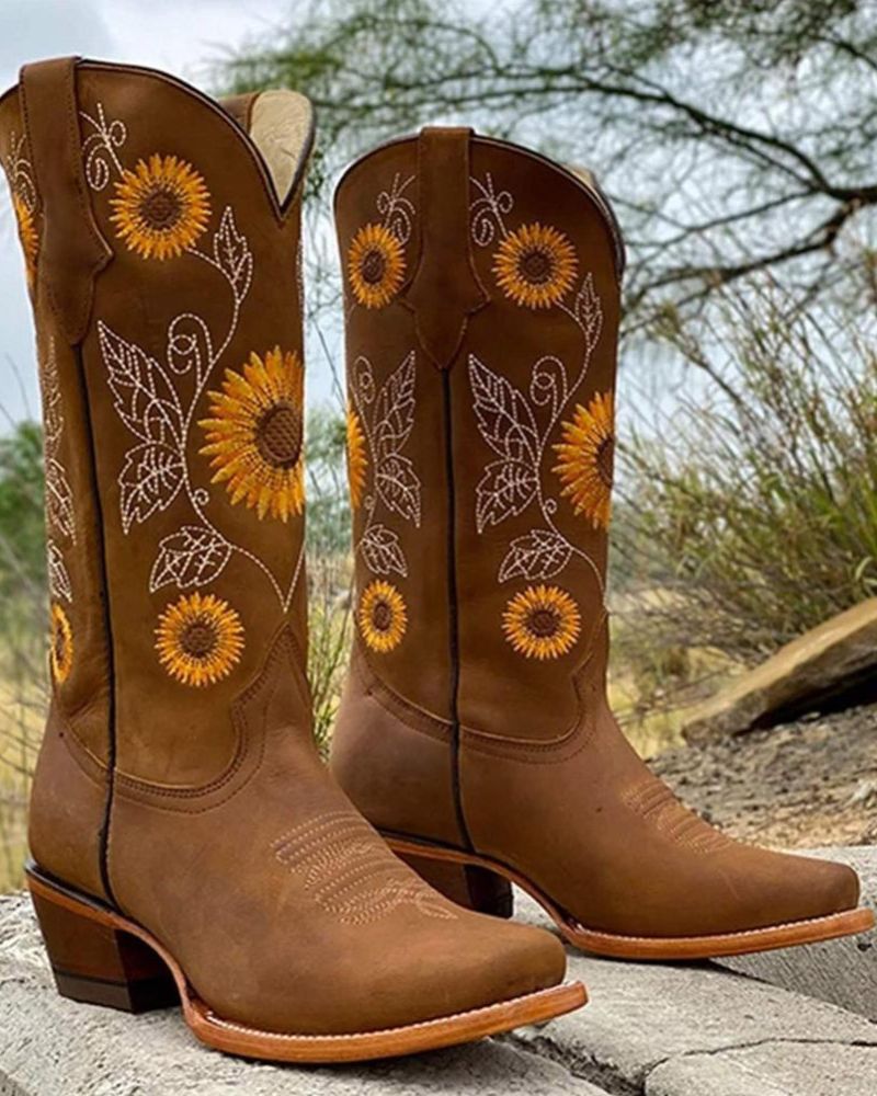 Sommerstiefel Blumenmuster