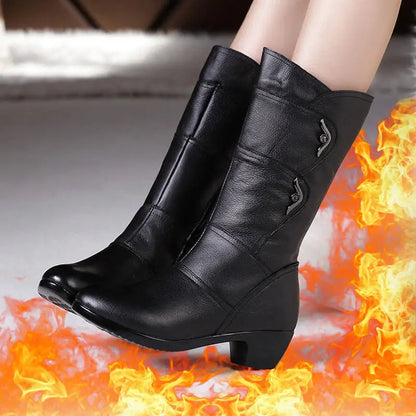 Damen Stiefeletten Hoch Plateau Keilabsatz Chunky