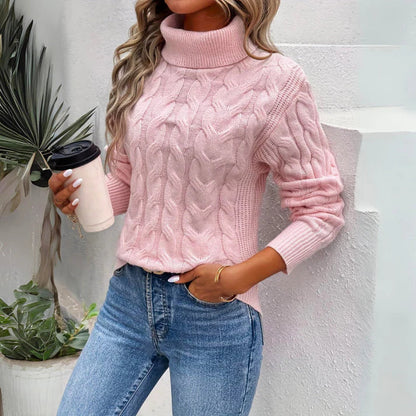 Weiches Damenpullover Gedrehter Strick Look