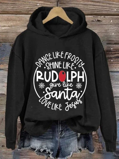 Weihnachts-Hoodie Frau Festlich Rot