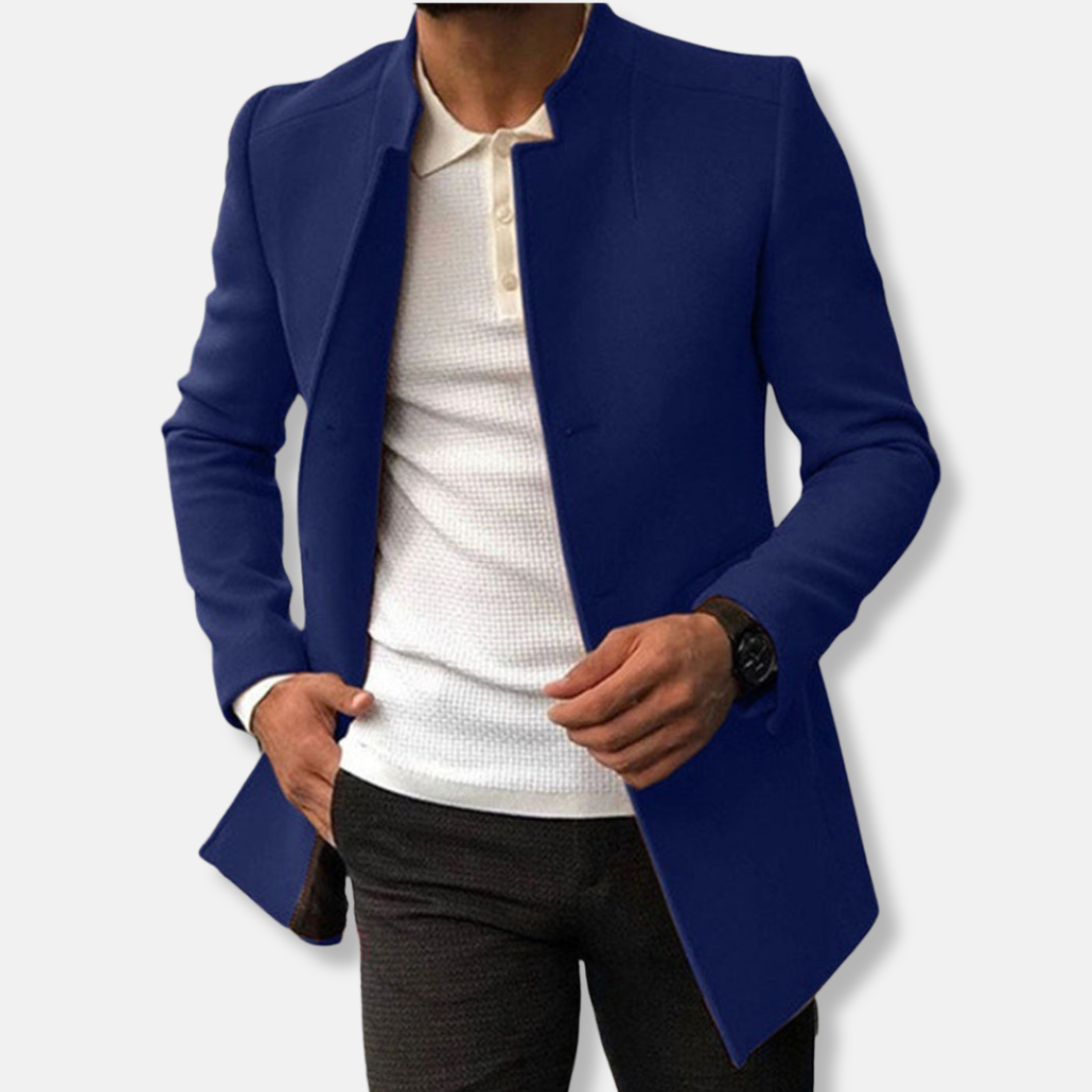 Slim Fit Kleid Wollmischung Kragenlos Hüftlang