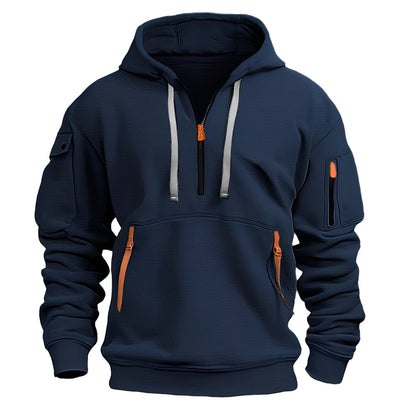 Bequeme Hoodie für Männer mit Halbzip - IdealeKleiden