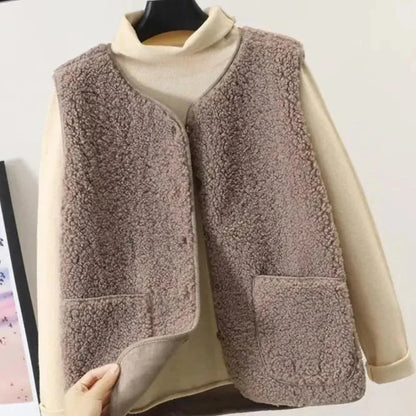 Kleid Ohne Ärmel Damen Warm Knopfverschluss