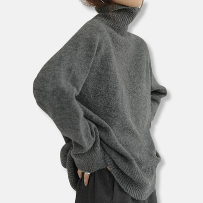Warme Damenkleid Hohler Kragen Wollmix Locke Passform