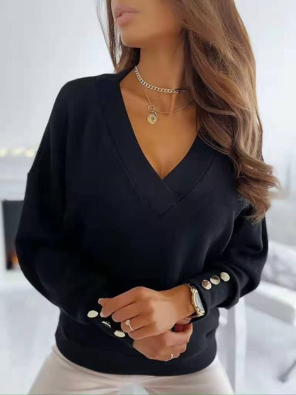 Stylischer Pullover V-Ausschnitt Damen