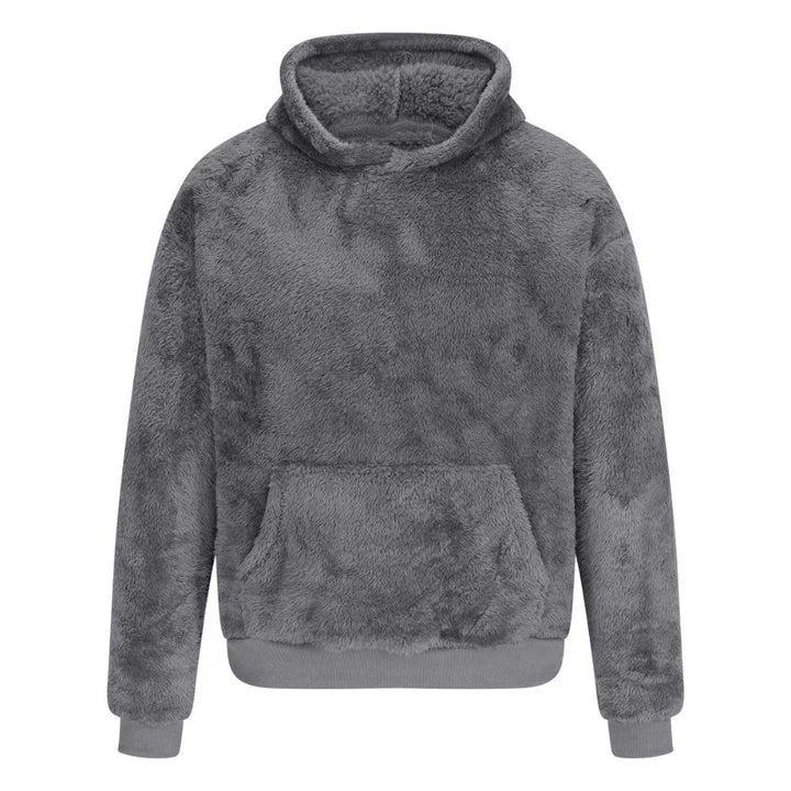 Weicher Plüschpullover mit Kapuze