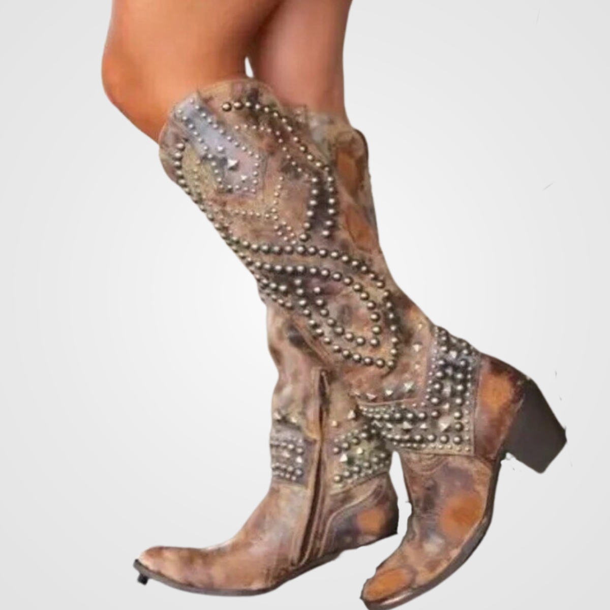 Stilvolle Stiefel Lange Nieten Boots
